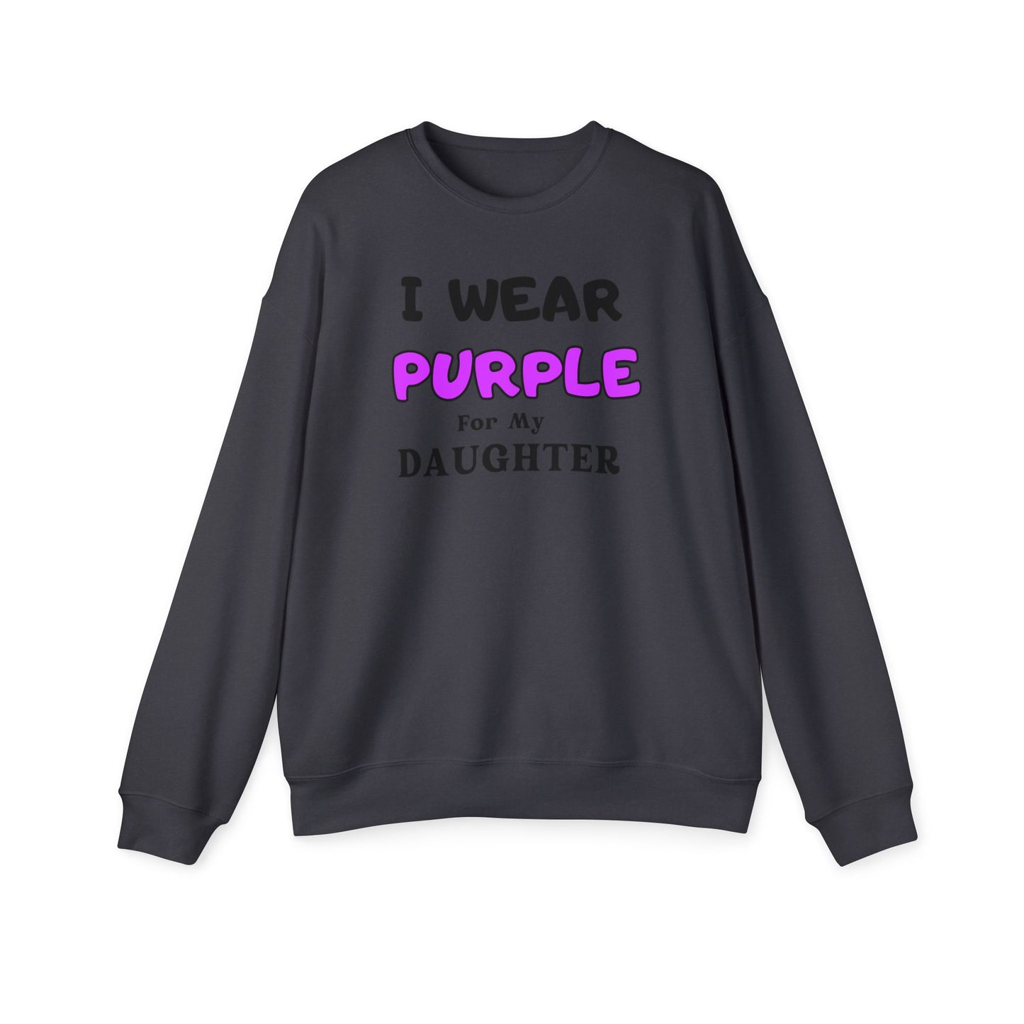 I Wear Purple Sweatshirt for My Daughter - Unisex Drop Shoulder Pullover