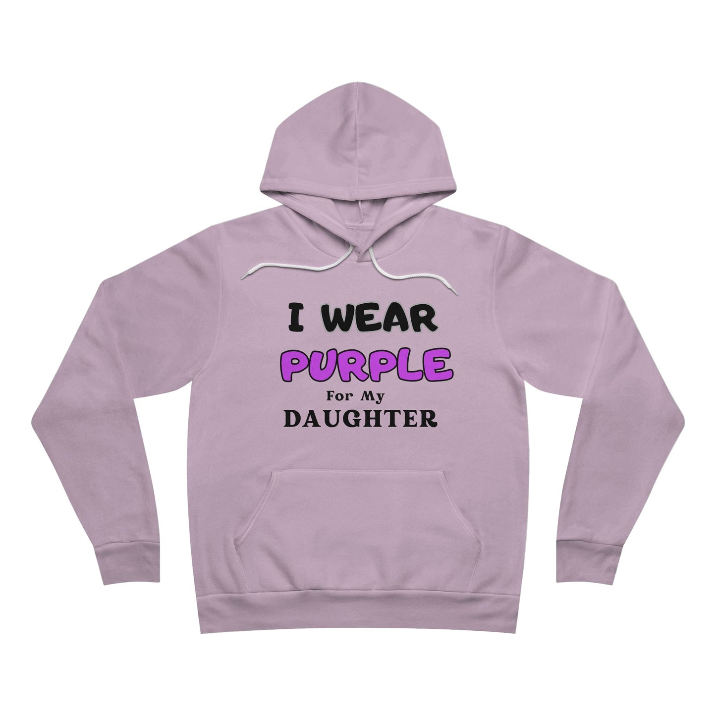 I Wear Purple For My Daughter Unisex Sponge Fleece Pullover Hoodie