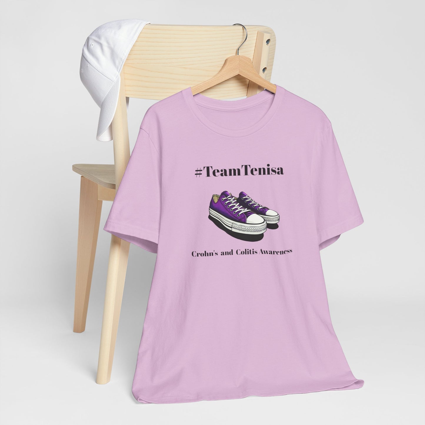 Purple Sneakers #TeamTenisa Unisex Crohn's Awareness Tee
