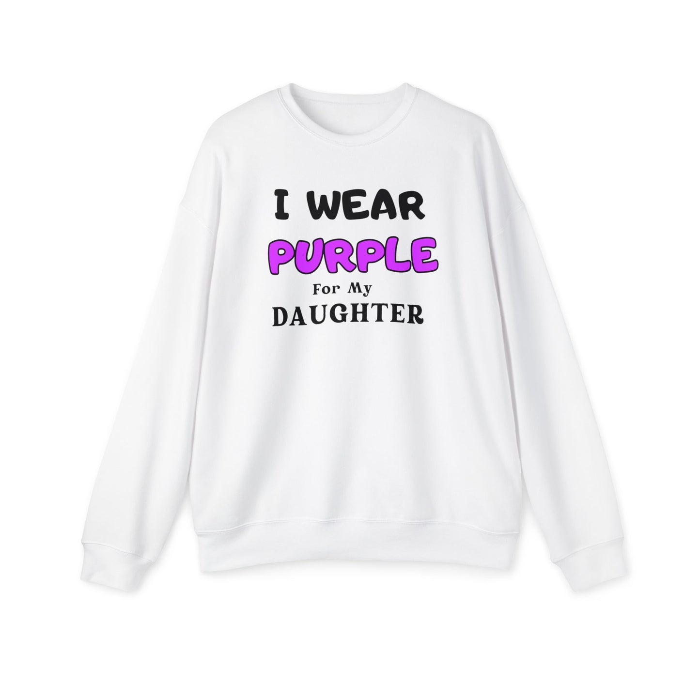 I Wear Purple Sweatshirt for My Daughter - Unisex Drop Shoulder Pullover