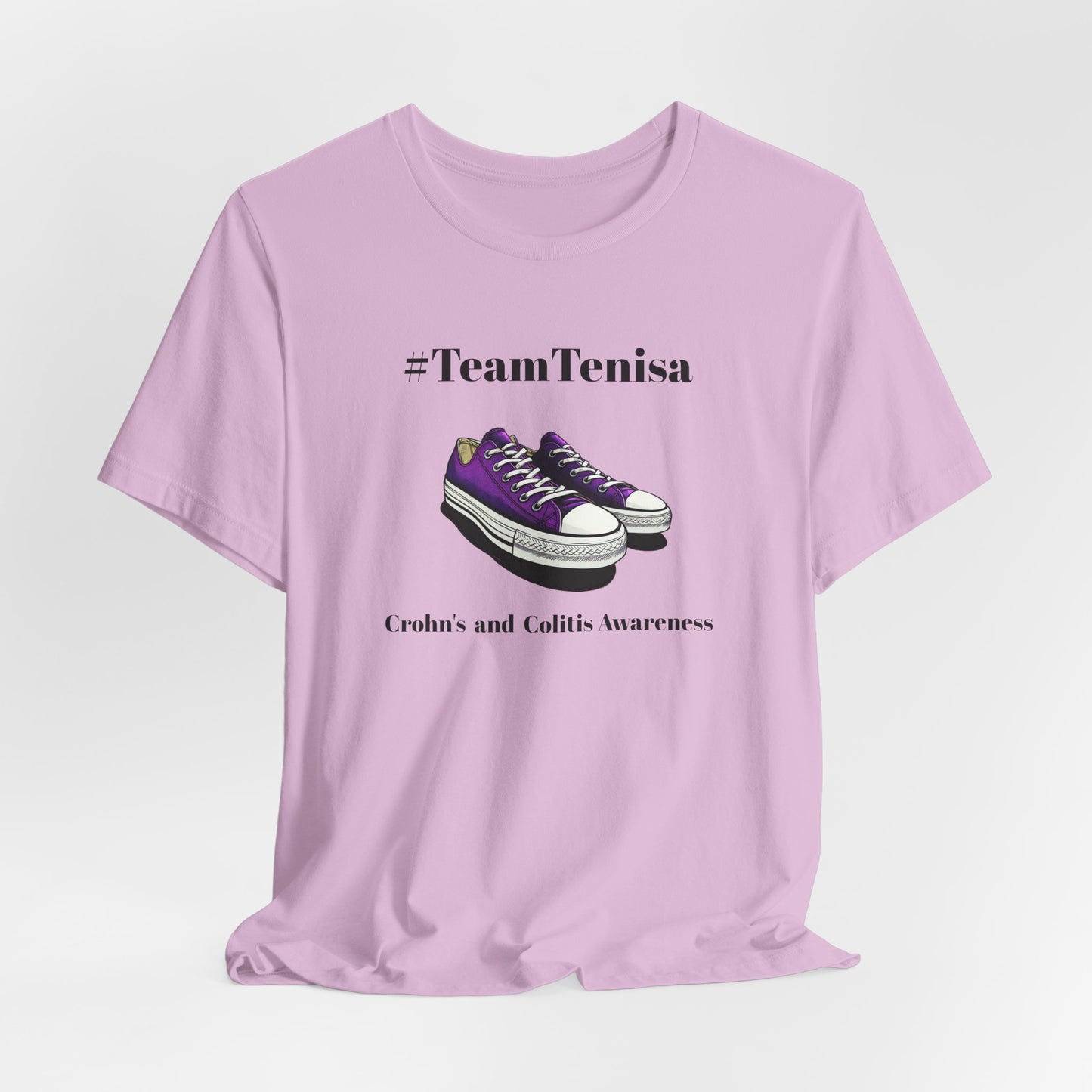 Purple Sneakers #TeamTenisa Unisex Crohn's Awareness Tee