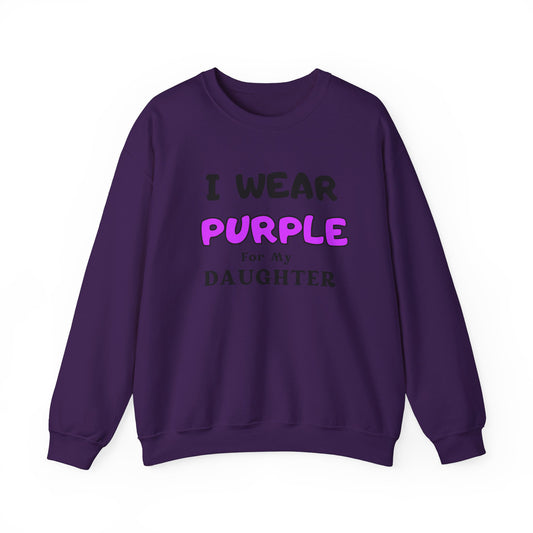I Wear Purple for My Daughter Sweatshirt - Unisex Heavy Blend™ Crewneck