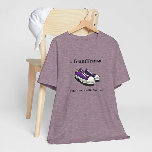 Purple Sneakers #TeamTenisa Unisex Crohn's Awareness Tee