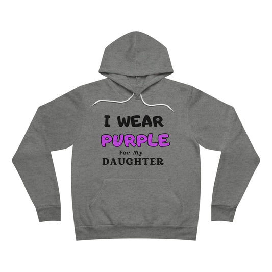 I Wear Purple For My Daughter Unisex Sponge Fleece Pullover Hoodie