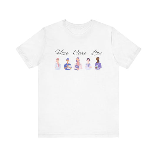 Hope Love Care Unisex Jersey Short Sleeve Tee